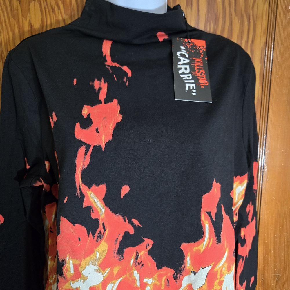 Killstar Black and Red Flame Top
